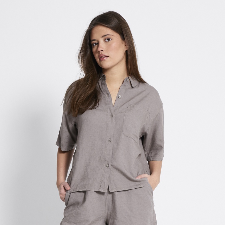 Kurzarm-Leinenbluse "Dana"